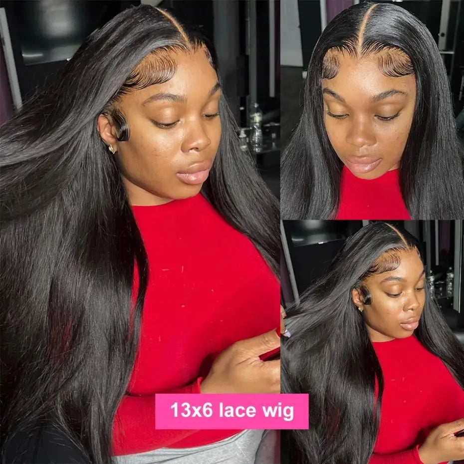 Bone Straight 13x4 HD Lace Front Human Hair Wigs Brazilian 13x6 HD Lace Frontal Wig 180% PrePlucked For Women Remy Human Hair