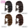 WTB Synthetic Wig Piece Female Natural Fluffy Wavy Hair Naturally Invisible Cover White Hair With Bangs Wig