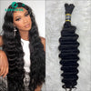 LOVEVOL Braiding Hair Brazilian Deep Wave Bulk Human Hair No Weft Bundle 100g/Pack Virgin Curly  Bulk Hair Extension For Women