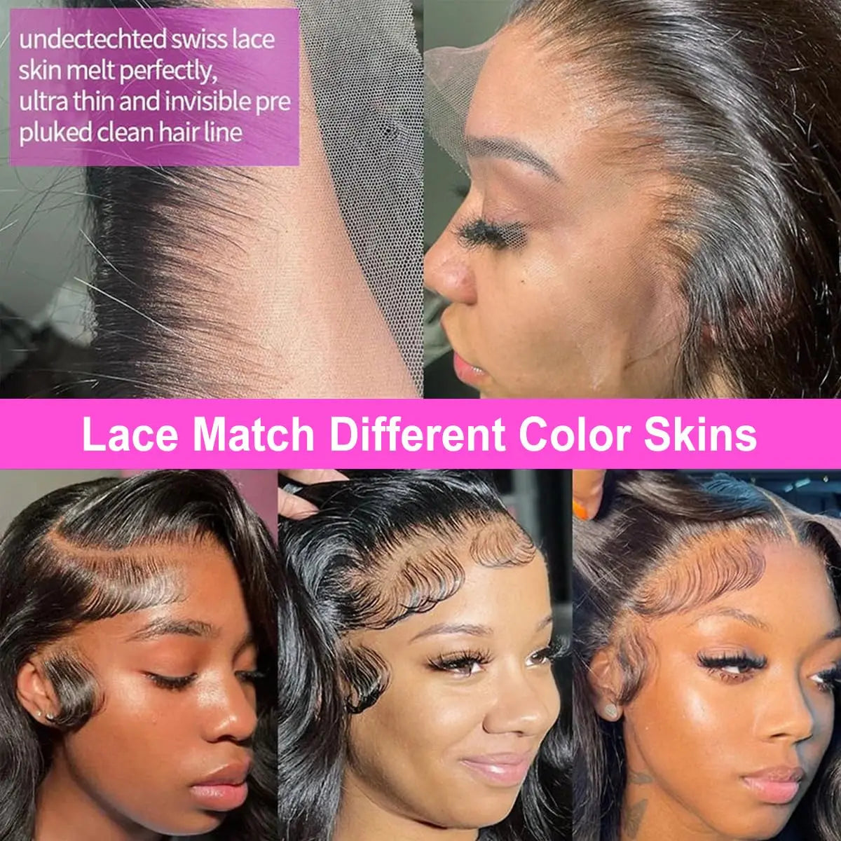 Body Wave Lace Front Wigs Human Hair 180 Density 13x4 HD Transparent Lace Frontal Wigs Pre Plucked With Baby Hair Natural Black