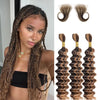 #4/27 3 Bundles Human Braiding Hair wet and wavy Curly Wig Braiding Knotless 16A Deep Wave Bulk Human Hair For Braiding Women