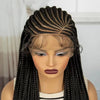 Transparent Full Lace Braided Wig Cornrow Braided Wig Synthetic Natural Knotless Braided Lace Wig  for Black Womenwith Baby Hair