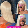 613 Honey Blonde Short Bob Wig 13x4 HD Lace Front 100% Human Hair Wigs For Women Brazilian Remy Hair Straight Lace Frontal Wig