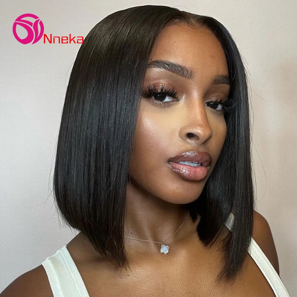 200% Density Brazilian Bone Straight Short Bob Wig 13x4 Human Hair Lace Frontal Wig 13x6 Hd Lace Front Wigs For Women Gifts