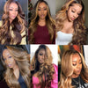 Honey Blonde Body Wave Bundles Human Hair P4/27 Human Hair Bundles Double Weft Wet and Wavy Bundles Silky Soft for Black Women