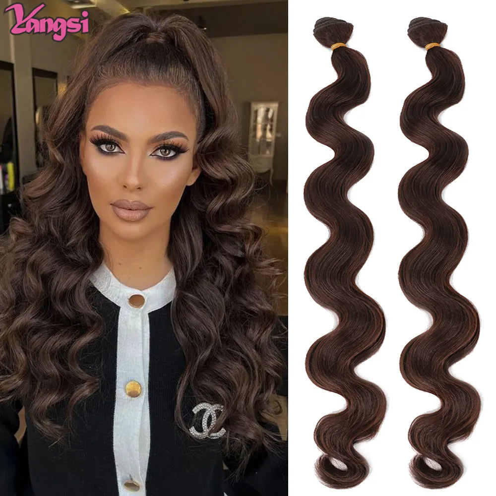 Full Star Body Wave Weft Hair Bundles 26 Inch Soft Long Synthetic Hair Weave Black Ombre Brown 613 Blonde 100g Hair Extension