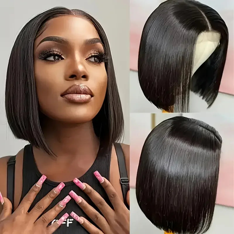 Lace Front Bob Wigs Human Hair 13x4 Bob Wigs for Black Women Human Hair Pre Plucked with Baby Hair Side Part 10- 16 Inch