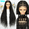 Kima 36 inch Long Island Twist Braided Wigs Knotless Synthetic Full Lace Braided Wigs With Baby Hair for Black Women