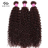 UNICE Hair Reddish Brown Curly Human Hair Bundles 3PCS 100% Human Hair Colored Hair Bundles Sew In Quick Weaves Extensions