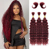 99j Burgundy For Braiding Deep Wave Human Hair 3 Bundles No Weft Bundles For Women Hair Extensions Braiding Curly Human Hair