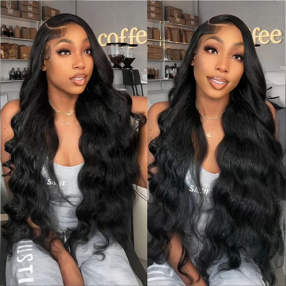 30 40 Inch Lace Front Wig PrePlucked For Black Women Body Wave 200 Density 13x5 HD Transparent Lace Frontal Human Hair Wig