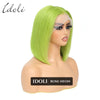 Neon Green Lace Front Wig Human Hair 13x4 Wear And Go Glueless Wigs for Green Color Girls  Neon Green Lace Front BOB Wig Hair