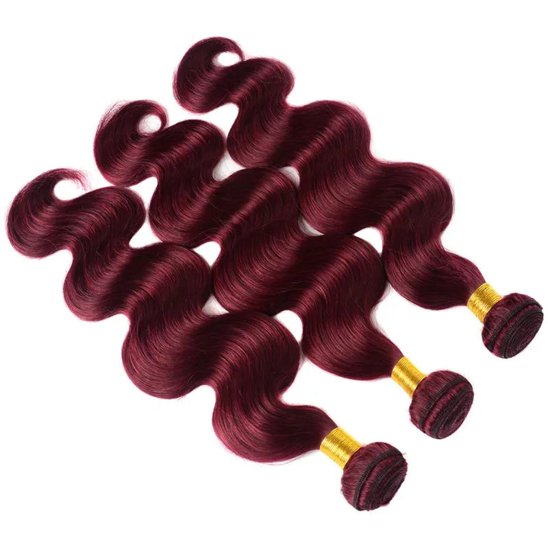 Human Hair Bundles Body Wave Burgundy 99J Brazilian Virgin Hair Body Wave 3 Bundles 100% Human Hair For Woman Weave Extensions