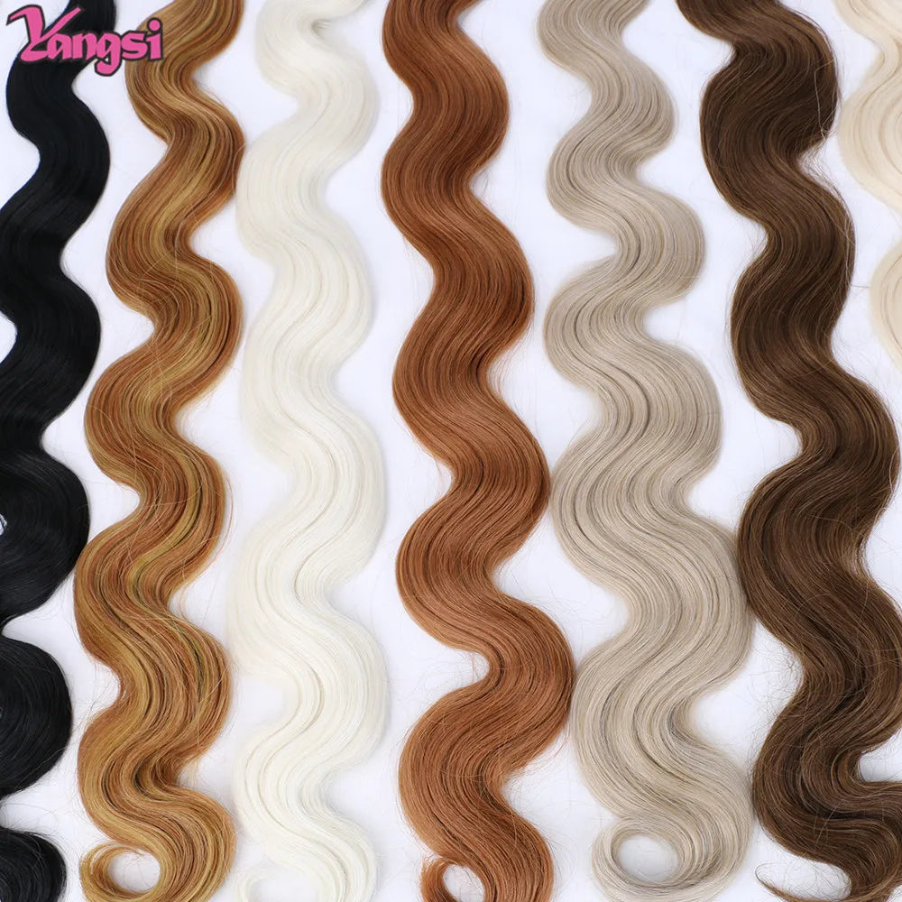 Full Star Body Wave Weft Hair Bundles 26 Inch Soft Long Synthetic Hair Weave Black Ombre Brown 613 Blonde 100g Hair Extension