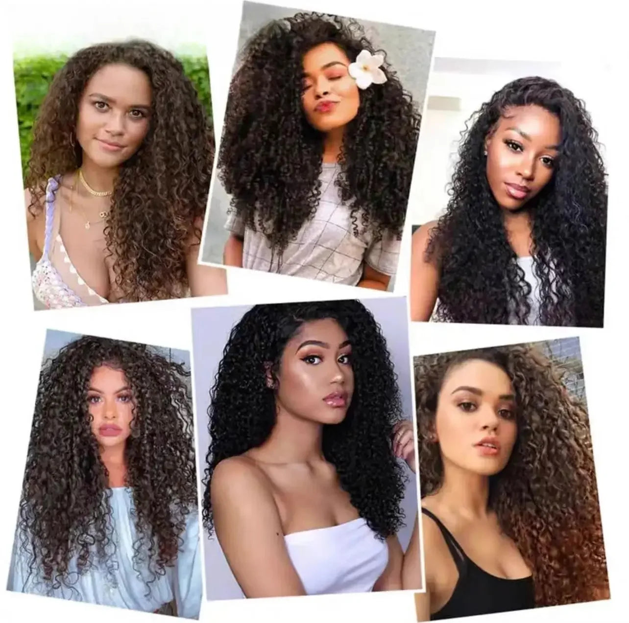 6 Pieces Set Synthetic Kinky Curly Clip in Hair Extensions 26 Inch Long Soft Thick Wigs Hairpieces for Women with Thinning Hair