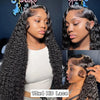 13x4 Lace Frontal Wigs Deep Wave Brazilia Human Hair Pre Plucked with Baby Hair Natural Black Color Transparent Lace Frontal Wig