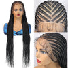 36Inch Handmade Synthetic Cornrow Braided Wigs Full Lace Fulani Braids Wig Goddess Knotless Box Braided Lace Wig For Black Women