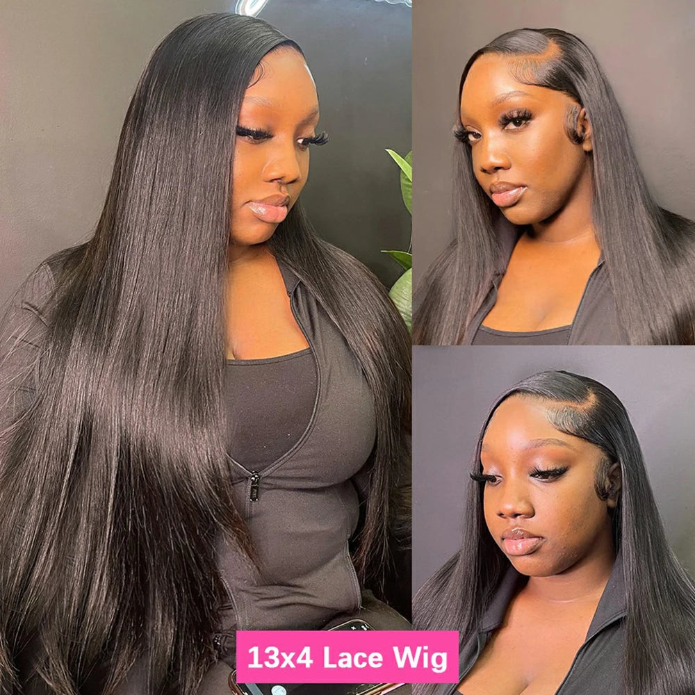 Bone Straight 13x4 Lace Front Human Hair Wigs 180 Density 13x6 HD Transparent Lace Front Wig Brazilian Human Hair Wig For Women