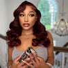 99J Burgundy Body Wave Bob Wig Human Hair Lace Front Wigs Human Hair Short Bob Wig Pre Plucked with Baby Hair