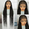 36 Inches Synthetic Cornrow Braided Wigs Full Lace Knotless Braided Lace Wig for Black Women Braiding Hair Wig with Baby Hair