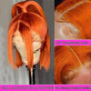 180% Density Ginger Bob Wig Human Hair 10 Inch 14x4 13x6 13x4 13x5 Straight Ginger Orange Lace Front Wig Human Hair Pre Plucked