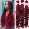 Deep Wave Burgundy 99J Human Hair Bundles Unprocessed Brazilian Virgin Hair Bundles Natural Color Burgundy 99J Human Hair