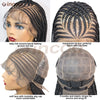 36Inch Handmade Synthetic Cornrow Braided Wigs Full Lace Fulani Braids Wig Goddess Knotless Box Braided Lace Wig For Black Women