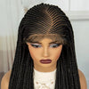 Transparent Full Lace Braided Wig Cornrow Braided Wig Synthetic Natural Knotless Braided Lace Wig  for Black Womenwith Baby Hair