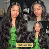 Body Wave 13x6 13x4 Lace Front Wig Human Hair Pre Plucked 180 Density with Baby Hair Natural Black 100% Human Hair Wig for Women