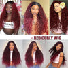 99J Burgundy 13x6 HD Lace Frontal Wig Human Hair Brazilian 36 inch Deep Wave Lace Front Human Hair Wigs HD Transparent for Women