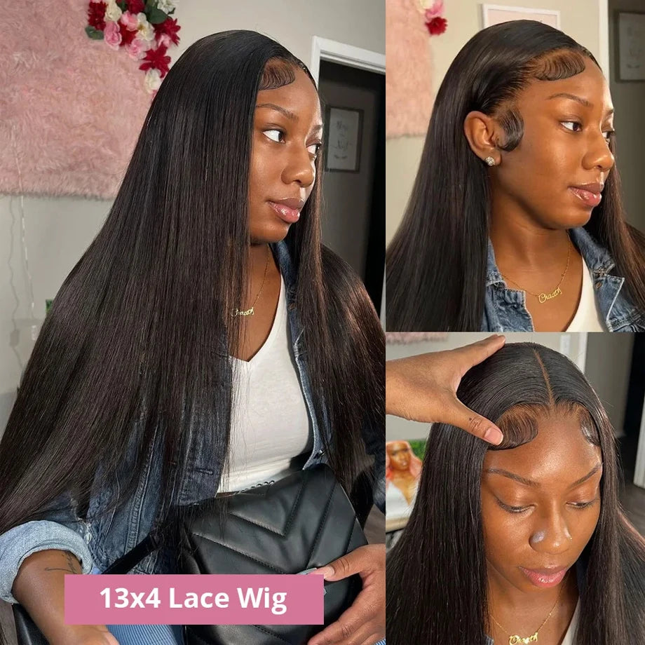 13X4 Bone Straight Lace Front Wigs Human Hair 30 34 Inch 13X6 Hd Lace Frontal Wig Natural Preplucked Straight Human Hair Wigs