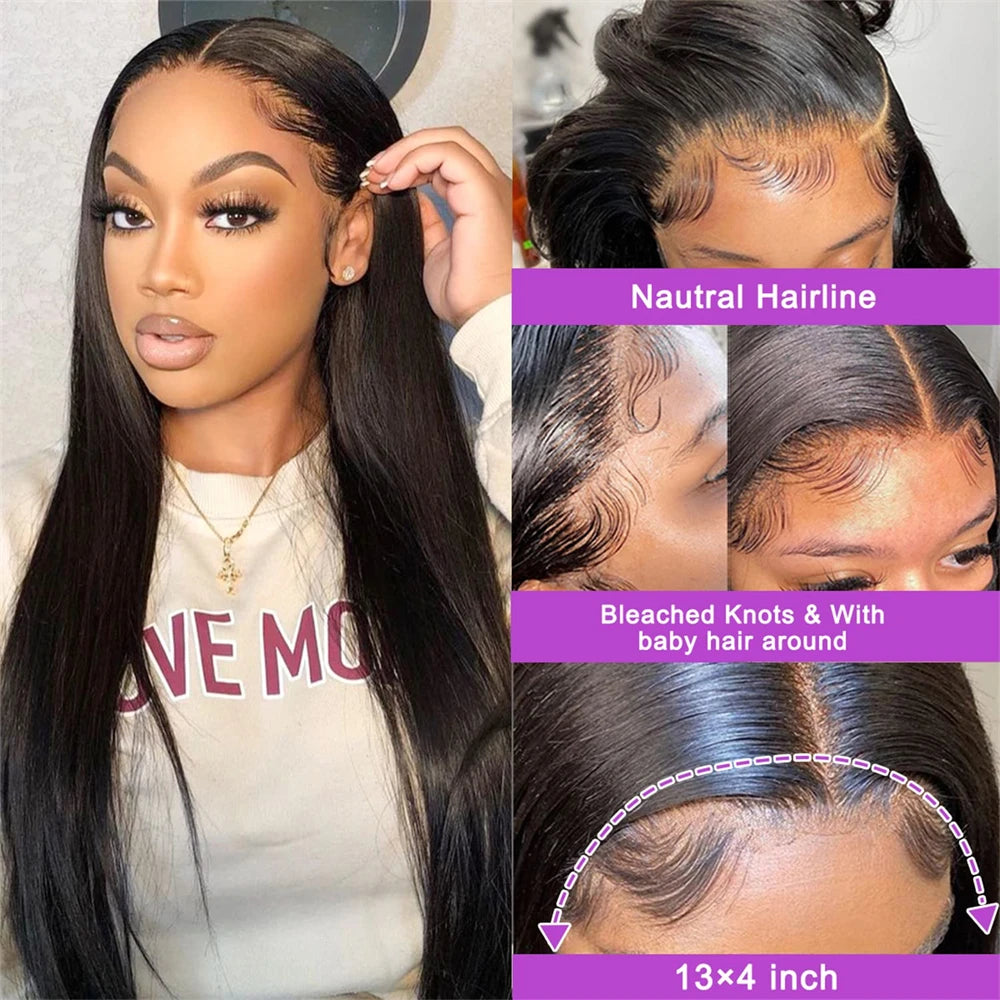 Straight Lace Wig 30In 13x4 13x6 Lace Front Wigs Pre-Cut Lace Human Hair Wigs Lace Frontal Wigs For Black Women