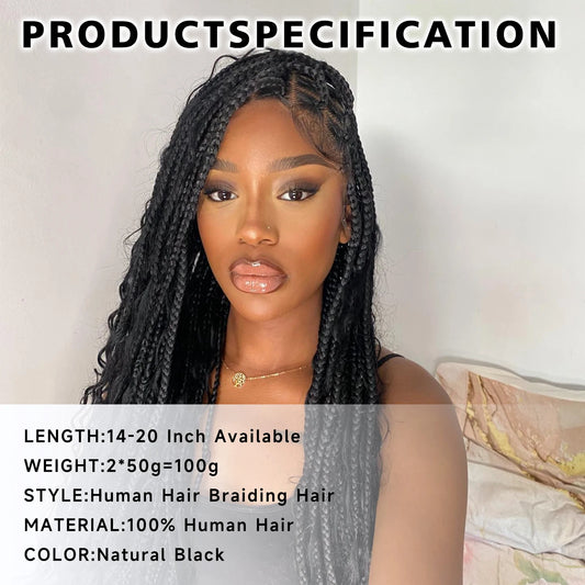 Langer Human Braiding Hair Deep Wave Bulk Human Hair for Braiding No Weft Bundle 150g 3 Bundles/Pack 16A Brazilian Virgin Water