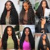 Deep Wave Lace Front Wigs Human Hair Pre Plucked 13x4 HD Transparent Lace Frontal Wigs Human Hair 180% Density