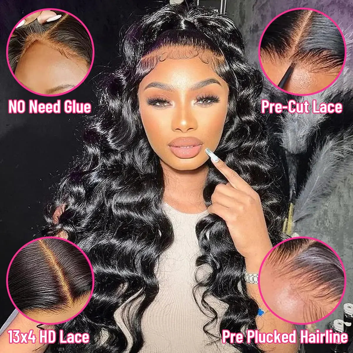 13x4 HD Transparent Lace Front Human Hair Wigs Body Wave Brazilian Virgin Human Hair Lace Front Wigs Pre Plucked with Baby Hair