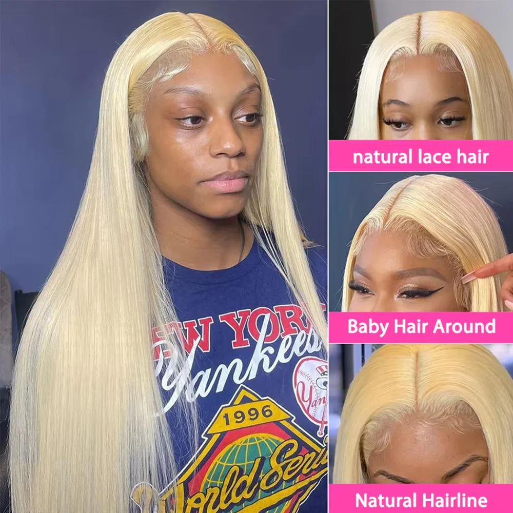 Straight 613 Blonde 13x6 HD Lace Front Wig Human Hair Brazilian Transparent 13x4 Lace Frontal Wigs For Black Women