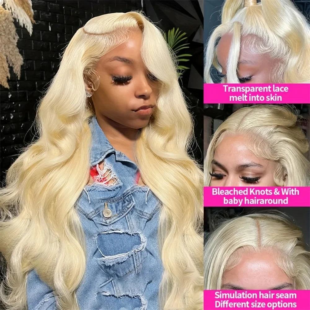 613 Blonde Hd Lace Wig 13x6 Human Hair 30 38 inch Body Wave Human Hair Lace Frontal Wigs For Woman Choice 13x4 Frontal Wig