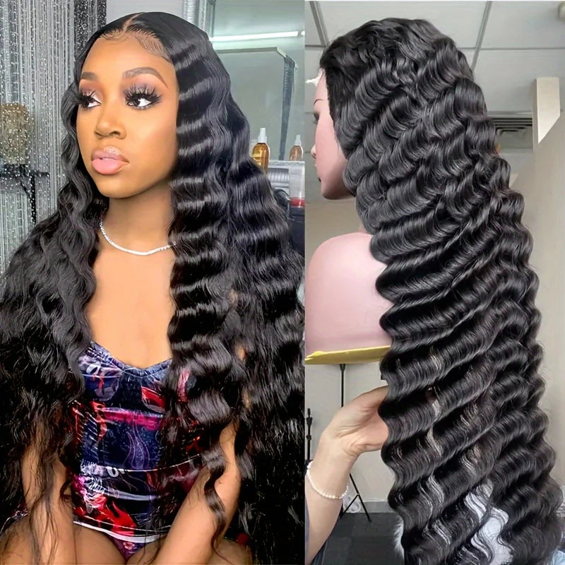 13X4 HD Lace Frontal Deep Wave Wigs For Women 13x6 Curly   Wig Brazilian Human Hair Lace Front Wig