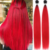 Straight Hair Extensions Synthetic Smooth Ombre Hair Weaving 26 inches Blue Synthetic Straight Hair Bundles Full to End