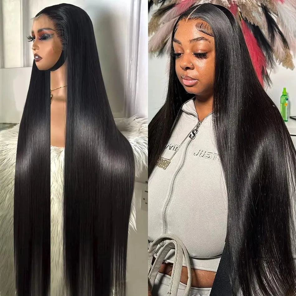 Bone Straight 13x4 HD Lace Front Human Hair Wigs Brazilian 13x6 HD Lace Frontal Wig 180% PrePlucked For Women Remy Human Hair