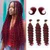 99j Burgundy Bulk Human Hair For Braiding Deep Wave Human Hair Bundles No Weft Bundles For Women Hair Extensions 100g