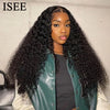 ISEE Hair 6X4 HD Water Wave Lace Frontal Wig Pre Bleached Knots Curly Wig Wear And Go Glueless Human Hair Wig Pre Cut PrePlucked