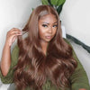 ISEE Hair Wear And Go Wig Glueless Chocolate Brown Lace Front Wigs Pre Cut PrePlucked #4 Color Body Wave Human Hair Wigs