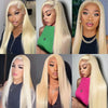 34 36 Inch HD Transparent 613 Blonde Straight 200 Density 13x4 13x6 Lace Front Human Hair Wigs For Women Pre Plucked Lace Wig