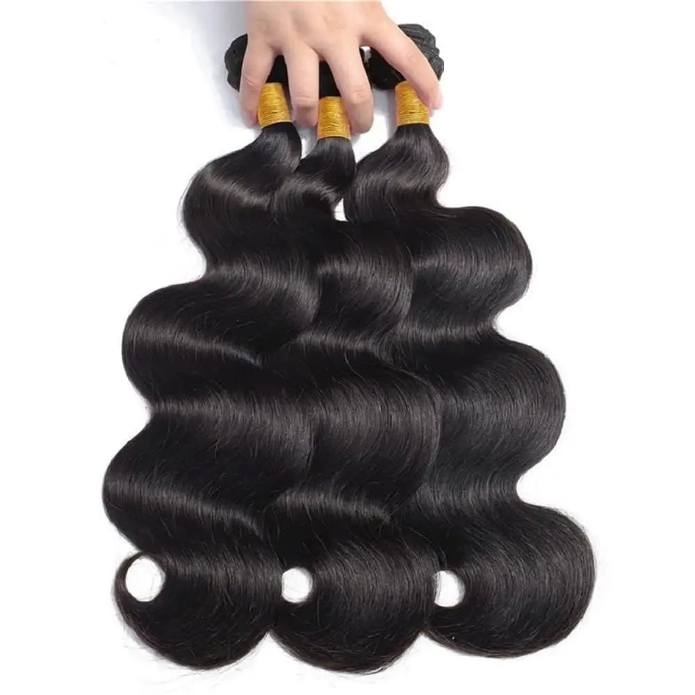 Human Hair Bundles Body Wave Brazilian Virgin 100% Unprocessed Human Hair Natural Black Color Weave Extensions 30 Inch 3 Bundles