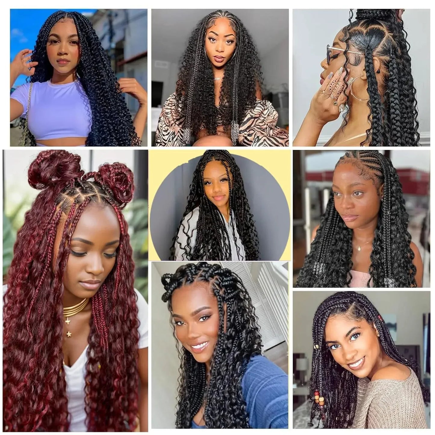 16-22 inches Boho Braids Human Hair 2/4/6 bundles Bulk Hair For Braiding Boho Locs Add-in Bundles Braiding Hair for Women