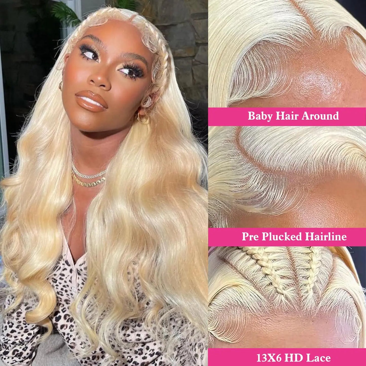 22 Inch 613 13x6 Lace Front Wig Human Hair Body Wave 613 HD Lace Frontal Wig 13x6 180 Density 613 Wig Pre Plucked Brazilian wigs