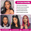 16 Inch Lace Front Straight Short Bob Wigs Human Hair 13x4 HD Lace Frontal Bob Wigs for Women 4x4 Lace Closure Wigs 200% Density