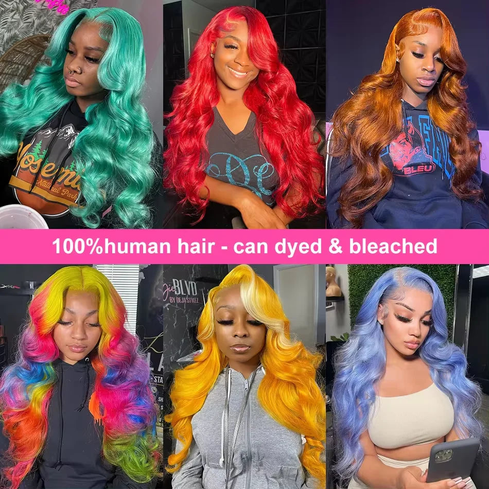 HD Transparent Blonde Body 13x4 13x6 Lace Front Human Hair Wigs Brazilian Lace Frontal For Women PrePlucked #613 Closure Wig