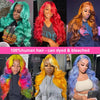 HD Transparent Blonde Body 13x4 13x6 Lace Front Human Hair Wigs Brazilian Lace Frontal For Women PrePlucked #613 Closure Wig